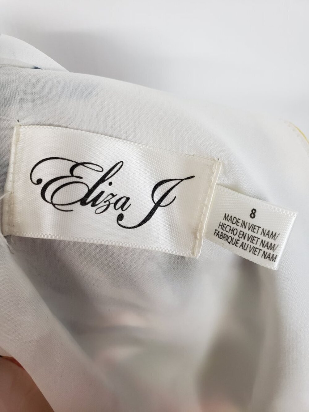 Eliza J Halter Blouson Midi Dress Multicolor White Floral Flounce Womens 8 - Picture 7 of 9